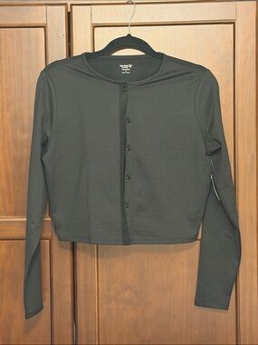 Old Navy Black Cropped Button-Front Cardigan Size Small